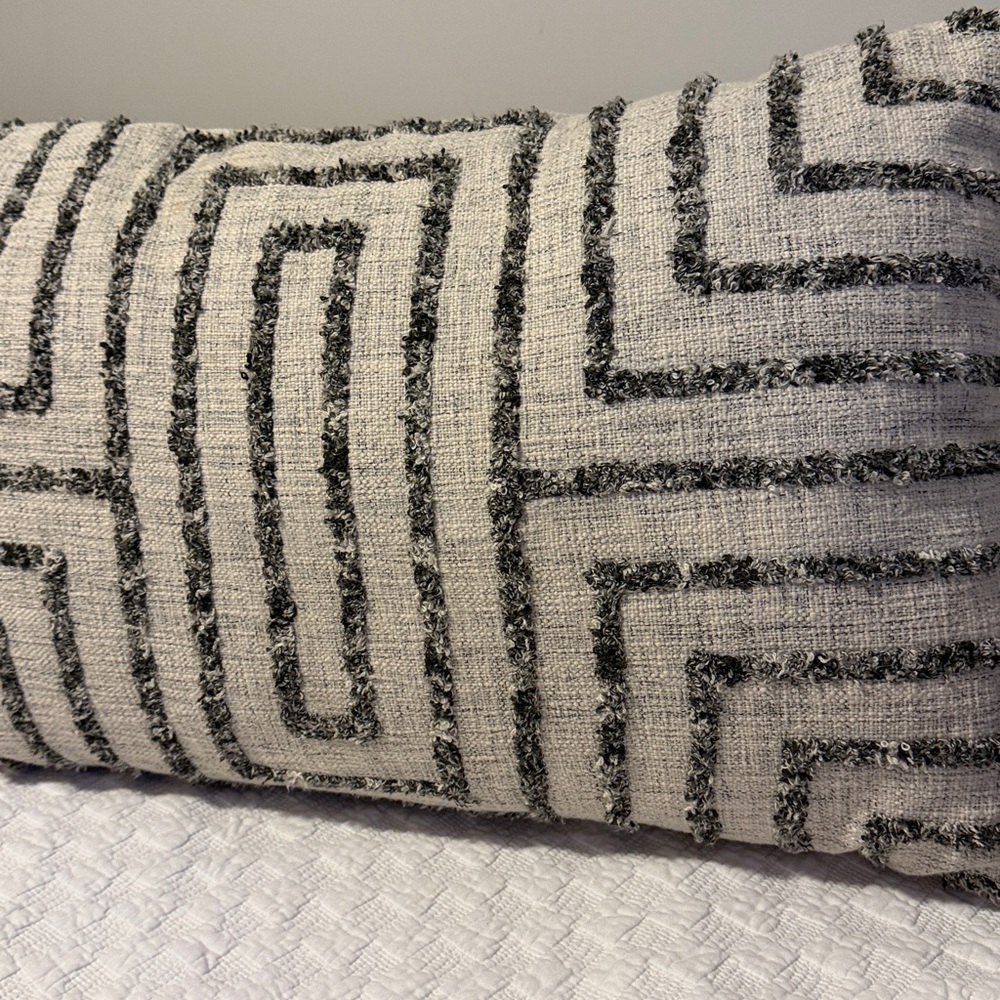 Geometric Black and Grey Throw Pillow - Picture 2 of 2